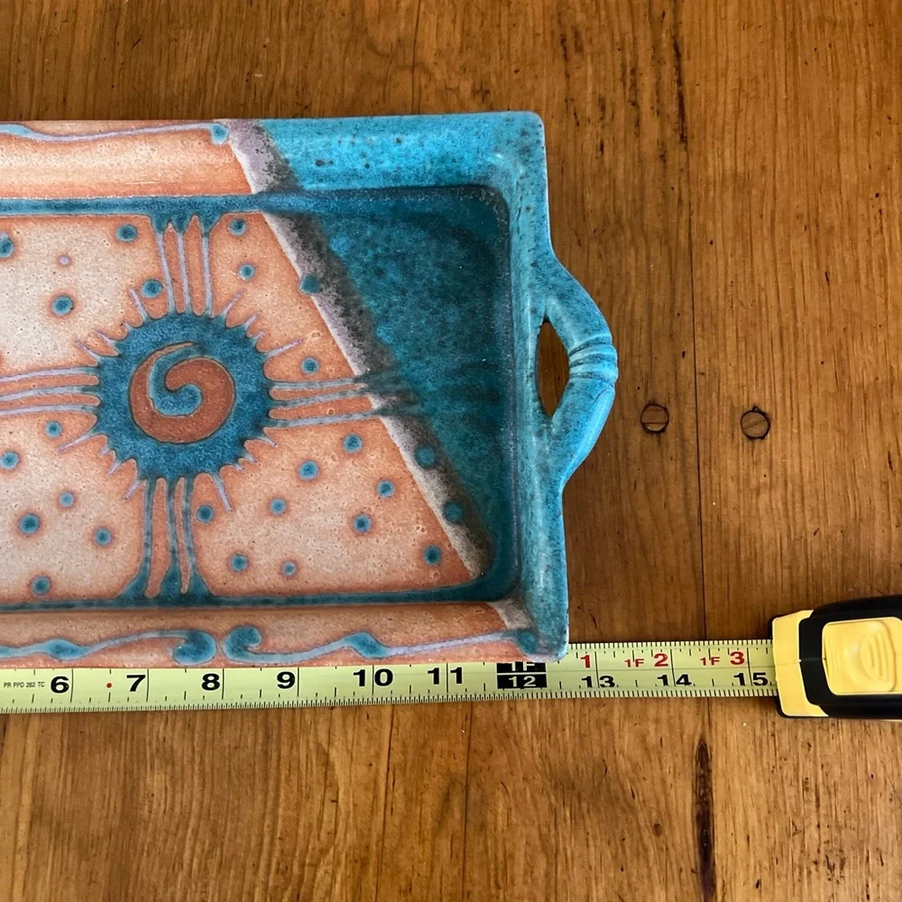 Studio Pottery Tray Signed EUC - Picture 11 of 12
